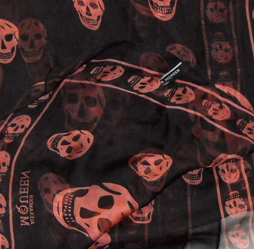 Long skull design scarf by Alexander McQueen
