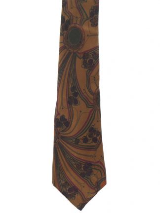 Pelo silk tie with brown background