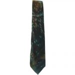 Vintage Moschino silk tie with a dark green background