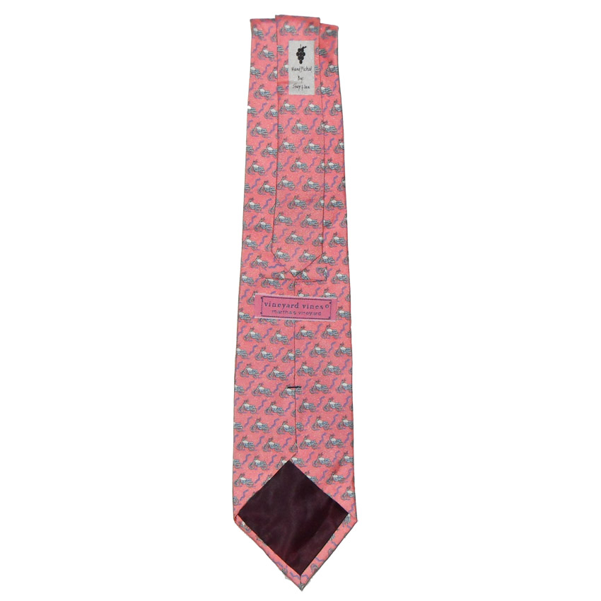 Vineyard Vines motorbike design silk tie