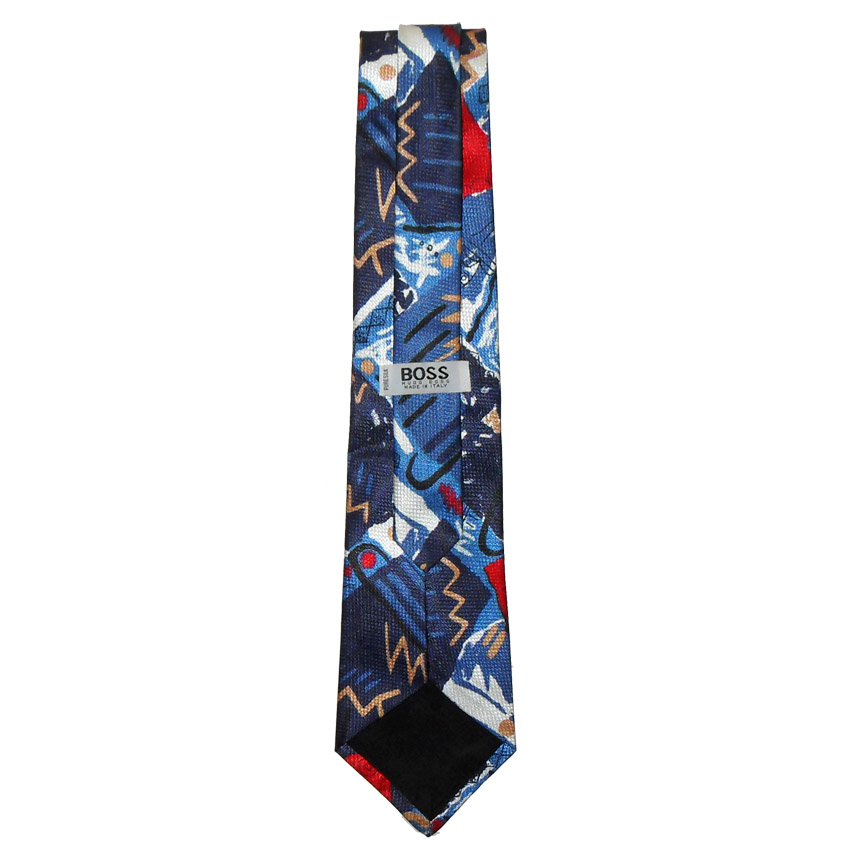 Abstract design silk tie by Hugo Boss