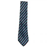 Blue and burgundy diagonal striped silk tie by Lacoste