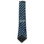 Blue and burgundy diagonal striped silk tie by Lacoste