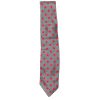 Silver grey tie with a pink spot design by John Comfort, London England