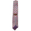 Silver grey tie with a pink spot design by John Comfort, London England