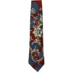 Vintage floral design jacquard silk tie