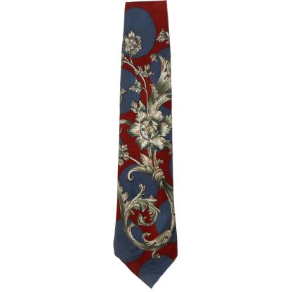 Vintage floral design jacquard silk tie