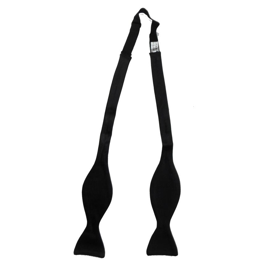 Black acetate self tie thistle end bow tie