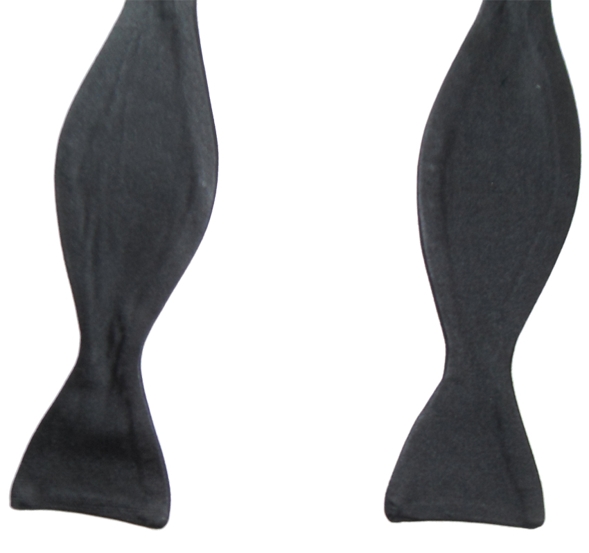 Black acetate self tie thistle end bow tie