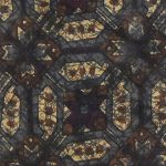 Hand printed cotton tie in shades of brown