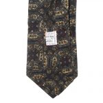 Hand printed cotton tie in shades of brown