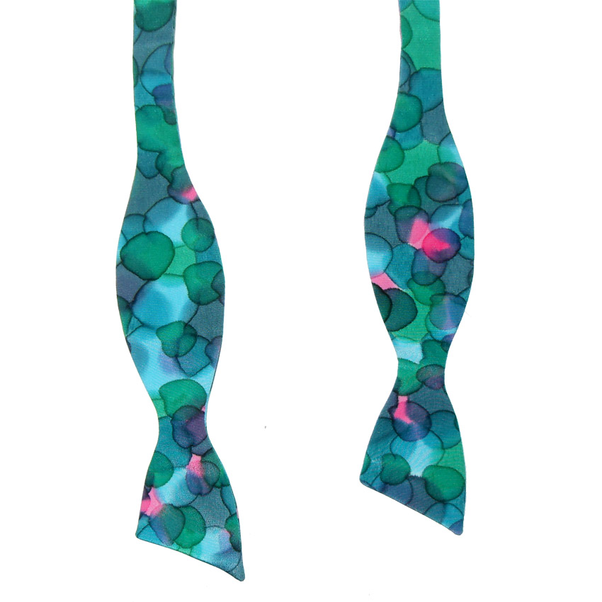 Colourful self tie silk bow tie