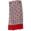 Red and grey design long scarf