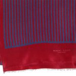 Dark red and blue striped long silk scarf by Robert Piguet