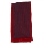 Dark red and blue striped long silk scarf by Robert Piguet