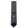 Dunhill silk tie with a grey herringbone design