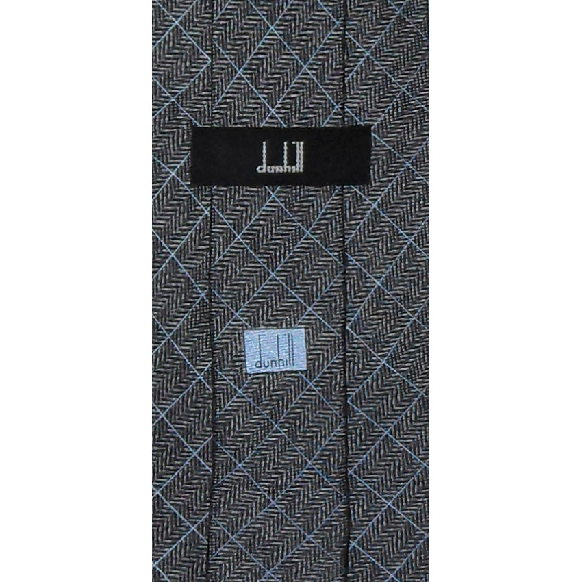 Dunhill silk tie with a grey herringbone design