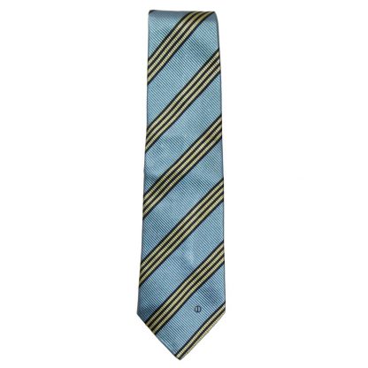 Light blue striped design silk tie by Dunhill