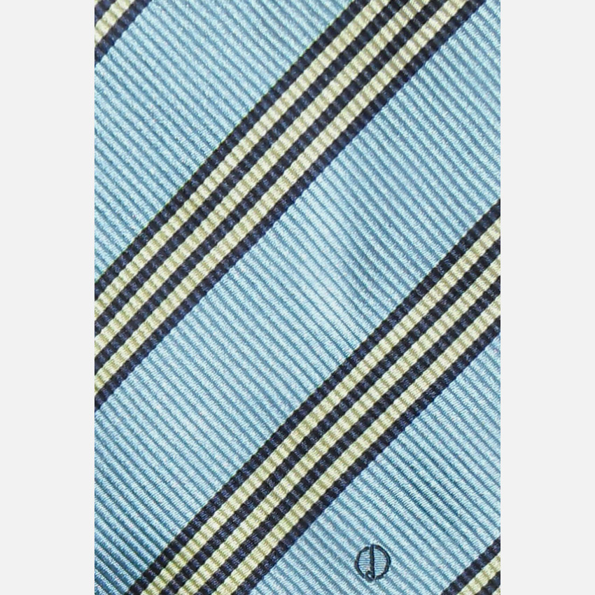 Light blue striped design silk tie by Dunhill