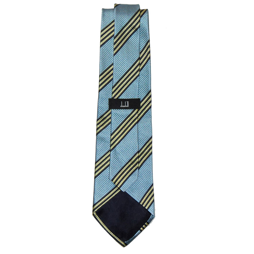 Light blue striped design silk tie by Dunhill