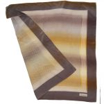 Geometric design vintage silk scarf in shades of brown by Tiktiner