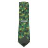 Green silk tie with a design of lions and African shields