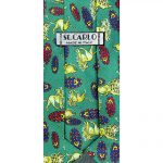 Green silk tie with a design of lions and African shields