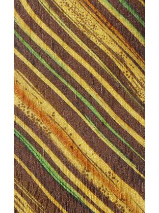 Natural Silk tie in brow, dark gold and green