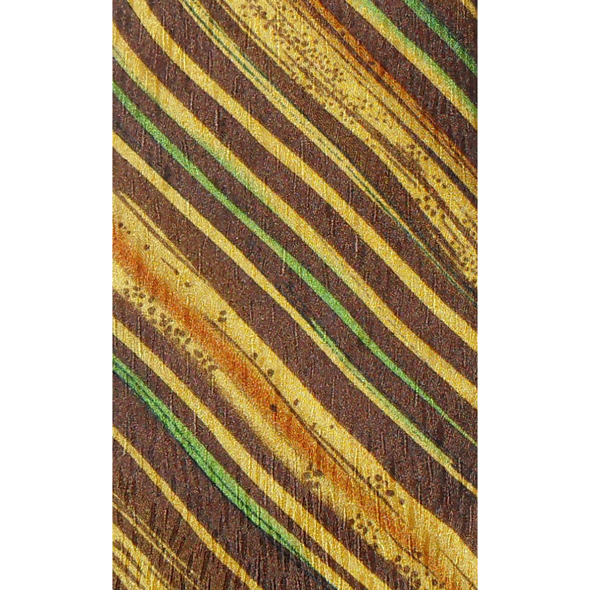 Natural Silk tie in brow, dark gold and green