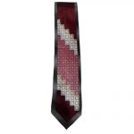 Silk satin tie with a geometric design by Stacy Adams
