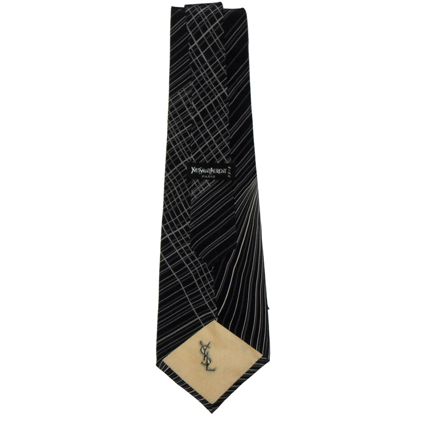 Vintage line design silk tie by Yves Saint Laurent