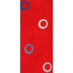 Red silk tie with coloured circle design by Turnbull & Asser