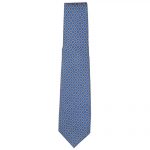 Blue background with sall white and yellow flower design silk tie by E G Cappelli
