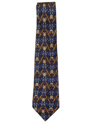 Silk tie by Salvatore Ferragamo with a design of a pipe smoker