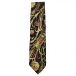 Kenzo silk tie with floral design on black background