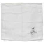 Dog design white pocket square