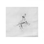 Dog design white pocket square