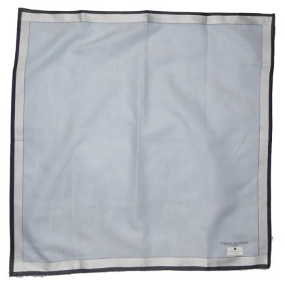 Light blue and grey cotton pocket square by Pierre Balmain