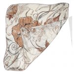 Richard Allan brown and cream flower design silk scarf
