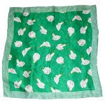 Jeannene Booher green lily design silk scarf