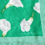 Jeannene Booher green lily design silk scarf