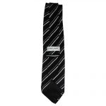 Black and white diagonal striped silk tie by Giorgio Armani
