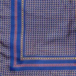 Red, blue and yellow geometric design silk pocket square