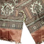 Brown, cream and gold rayon scarf