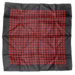 Turnbull & Asser red on black polka dot design silk pocket square