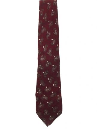 Christian Dior burgundy background and paisley design silk tie