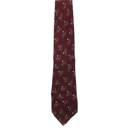 Christian Dior burgundy background and paisley design silk tie