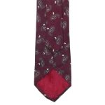 Christian Dior burgundy background and paisley design silk tie