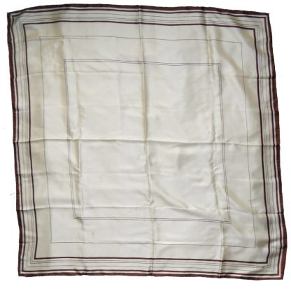 Selfridges cream silk scarf with a brown border