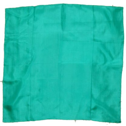 Emerald green silk pocket square with hand rolled edges